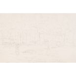 Xavier de Cock (1818-1896): Animated park view, pencil on paper