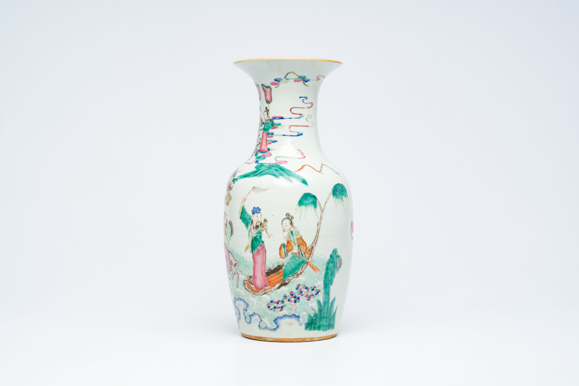 A Chinese famille rose 'Eight Immortals' vase, 19th C. - Image 4 of 12