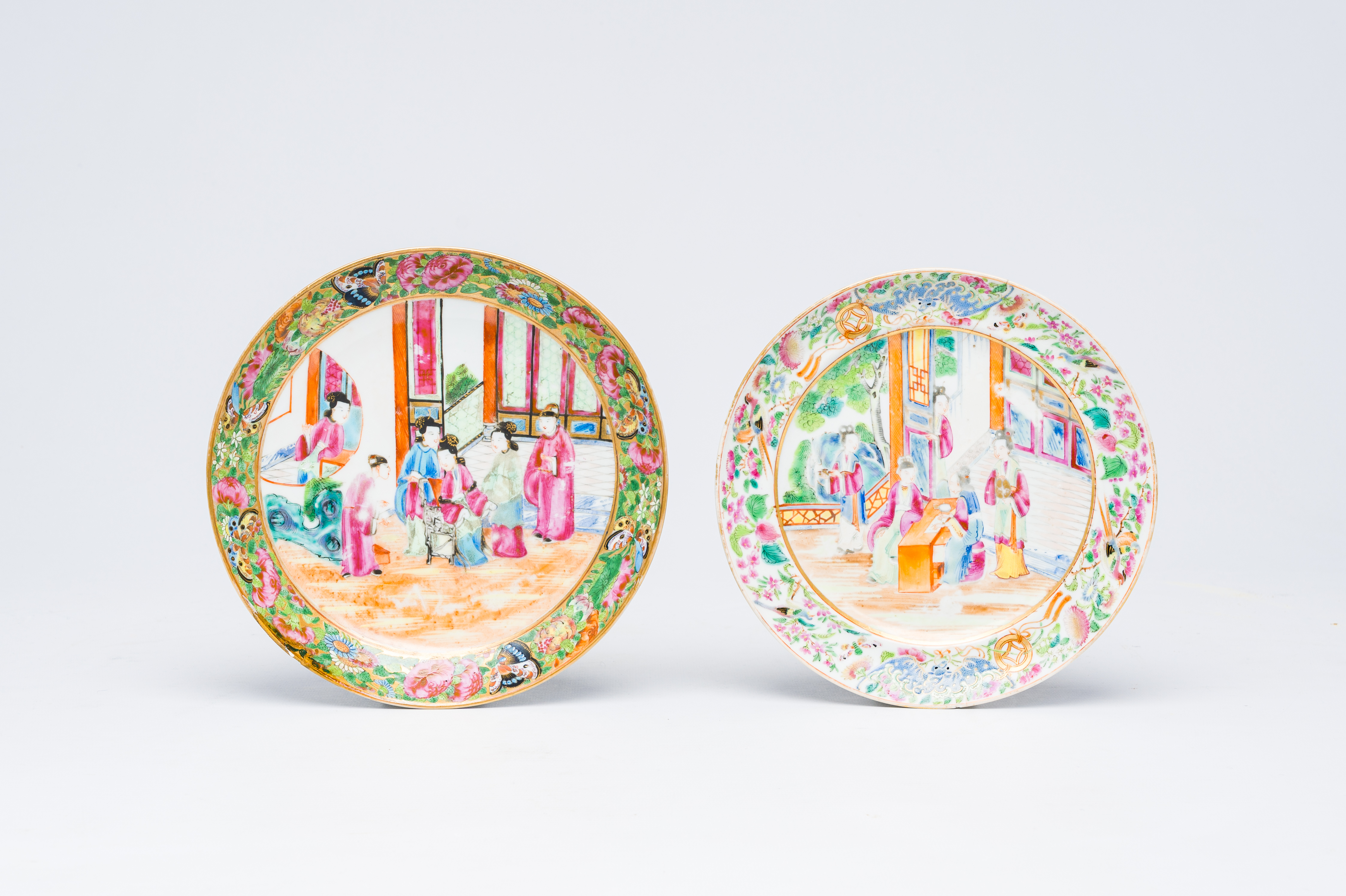 Six Chinese Canton famille rose porcelain wares, 19th C. - Image 4 of 11