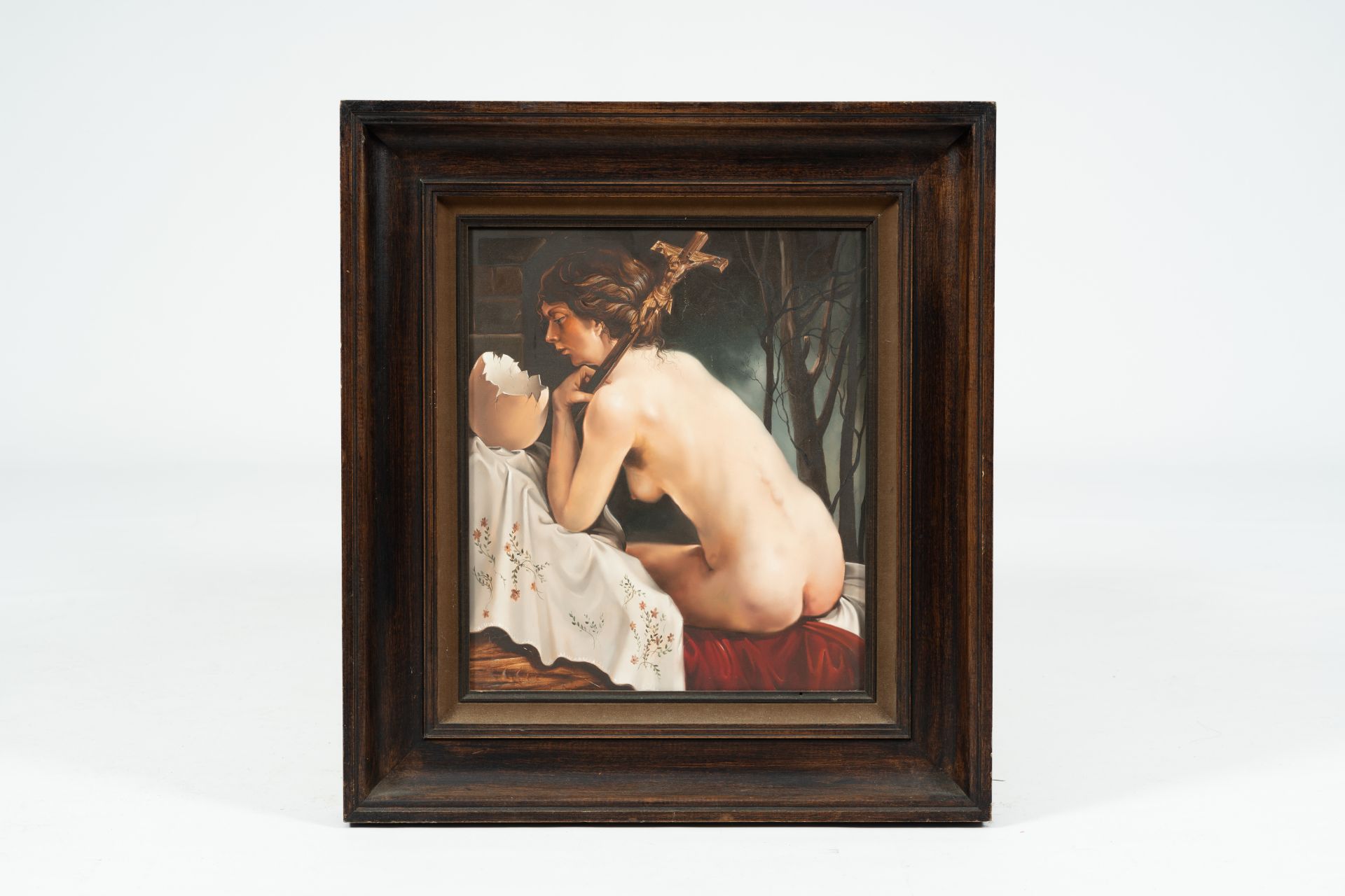 Christian Silvain (1950): Mary Magdalene in ecstasy, oil on board, dated (19)76 - Image 2 of 5