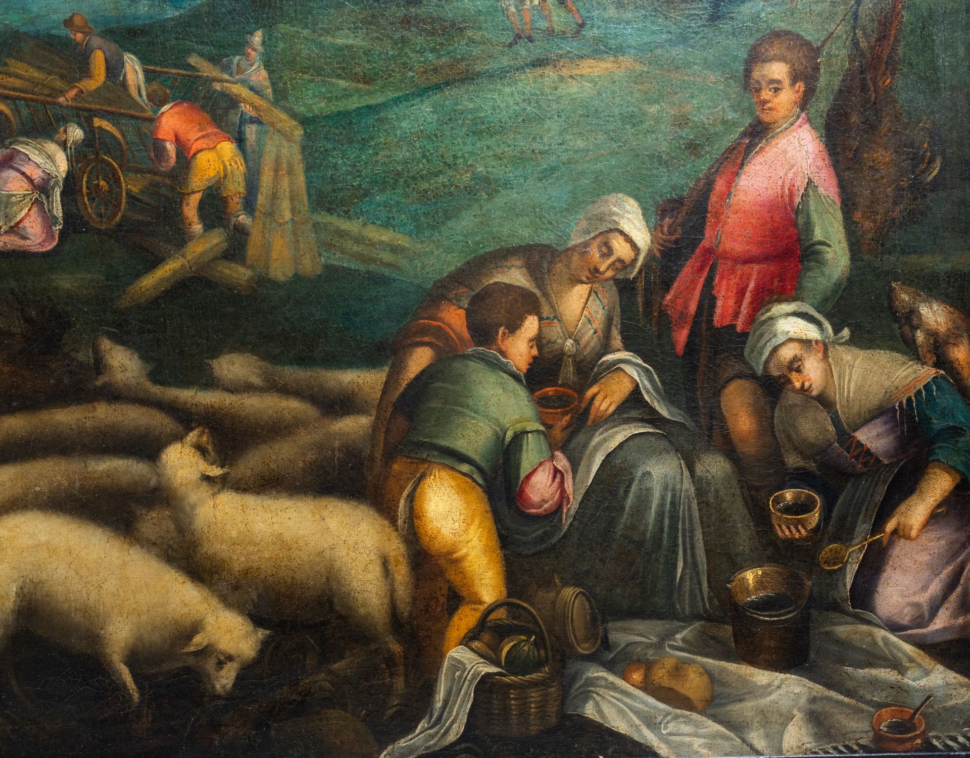 Italian school, after Jacopo Bassano (1510-1592): Summer, oil on canvas, 17th C. - Bild 5 aus 6