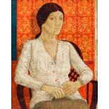 Antoon Catrie (1924-1977): Portrait of a young seated lady, tempera on board