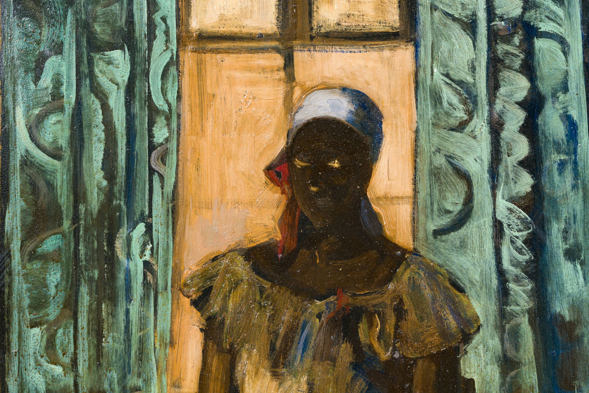 Floris Jespers (1889-1965): Portrait of a seated Congolese lady, oil on canvas, dated (19)57 - Image 5 of 6