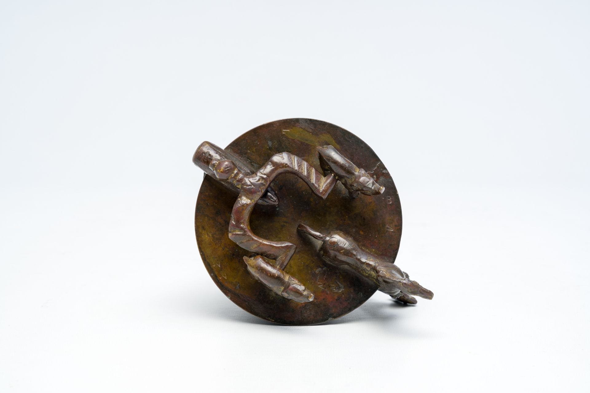 A set of bronze probably Portuguese colonial Nuremberg style nesting weights, ca. 1900 - Image 7 of 13