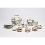 A varied collection of Chinese famille rose and qianjiang cai porcelain, 19th/20th C.