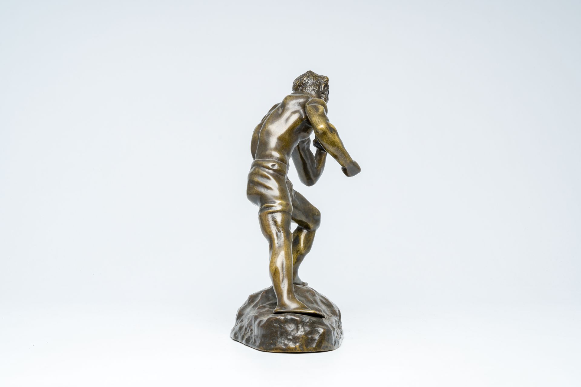 Jef Lambeaux (1852-1908): The boxer, brown patinated bronze - Image 4 of 8