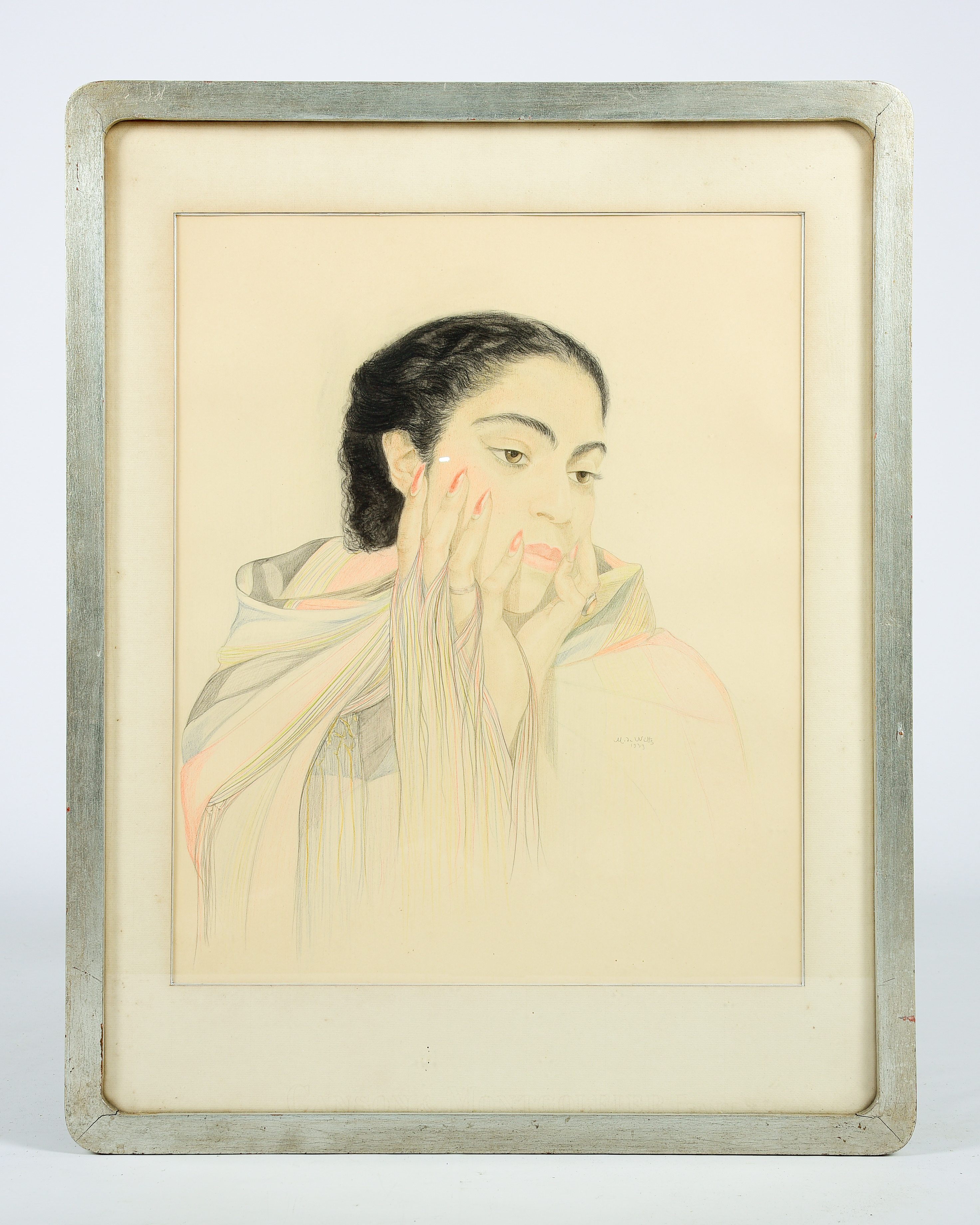 Marthe De Witte (1893-1976): Portrait of a diva, pencil on paper, dated 1939 - Image 2 of 5