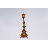 A Baroque dinanderie church candlestick, 18th C.