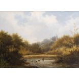 Hendrik Pieter Koekkoek (1843-1890/1910): A river landscape with a goat herd, oil on panel