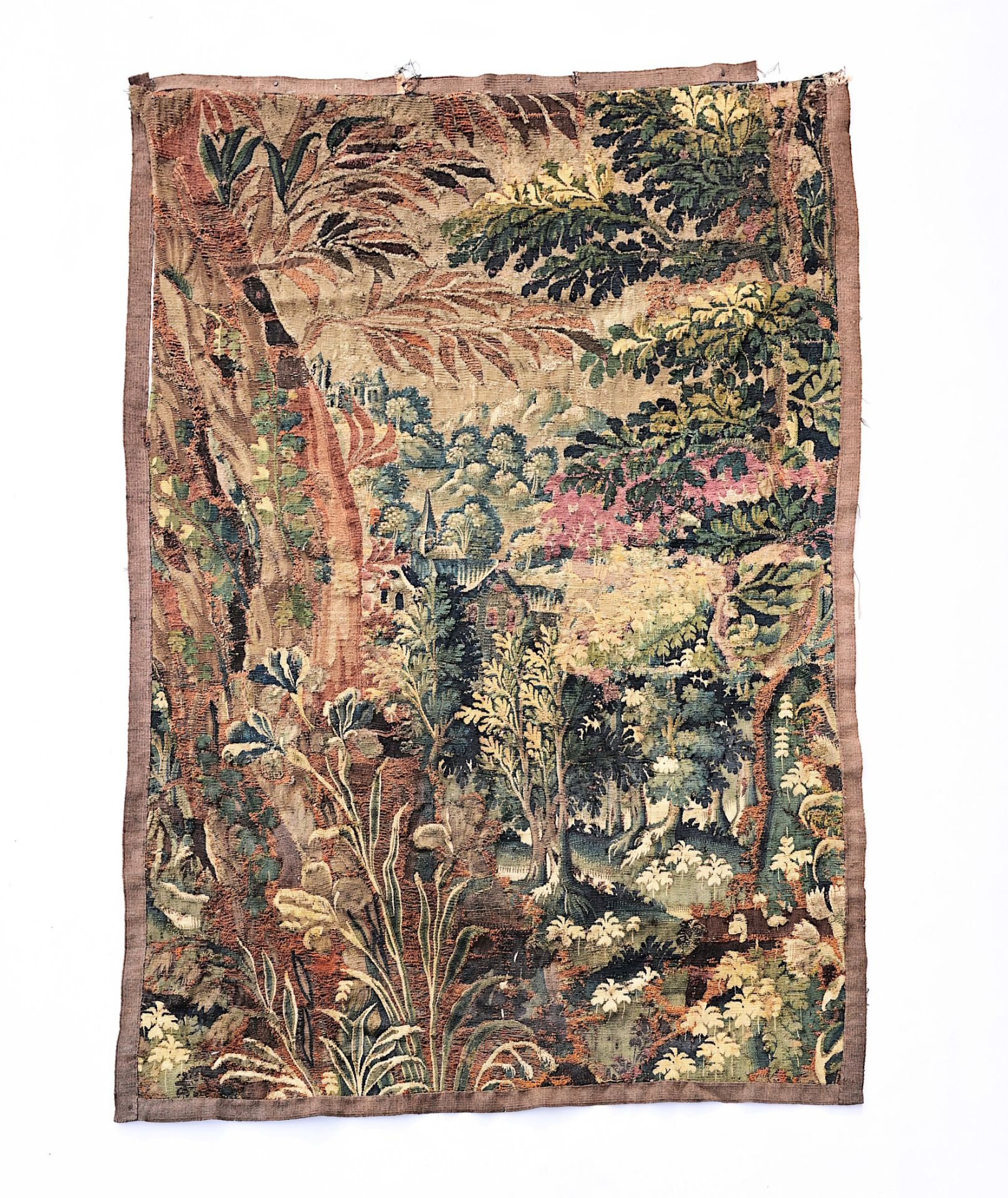 A Flemish wall tapestry with a forest view, 17th C. - Image 2 of 6