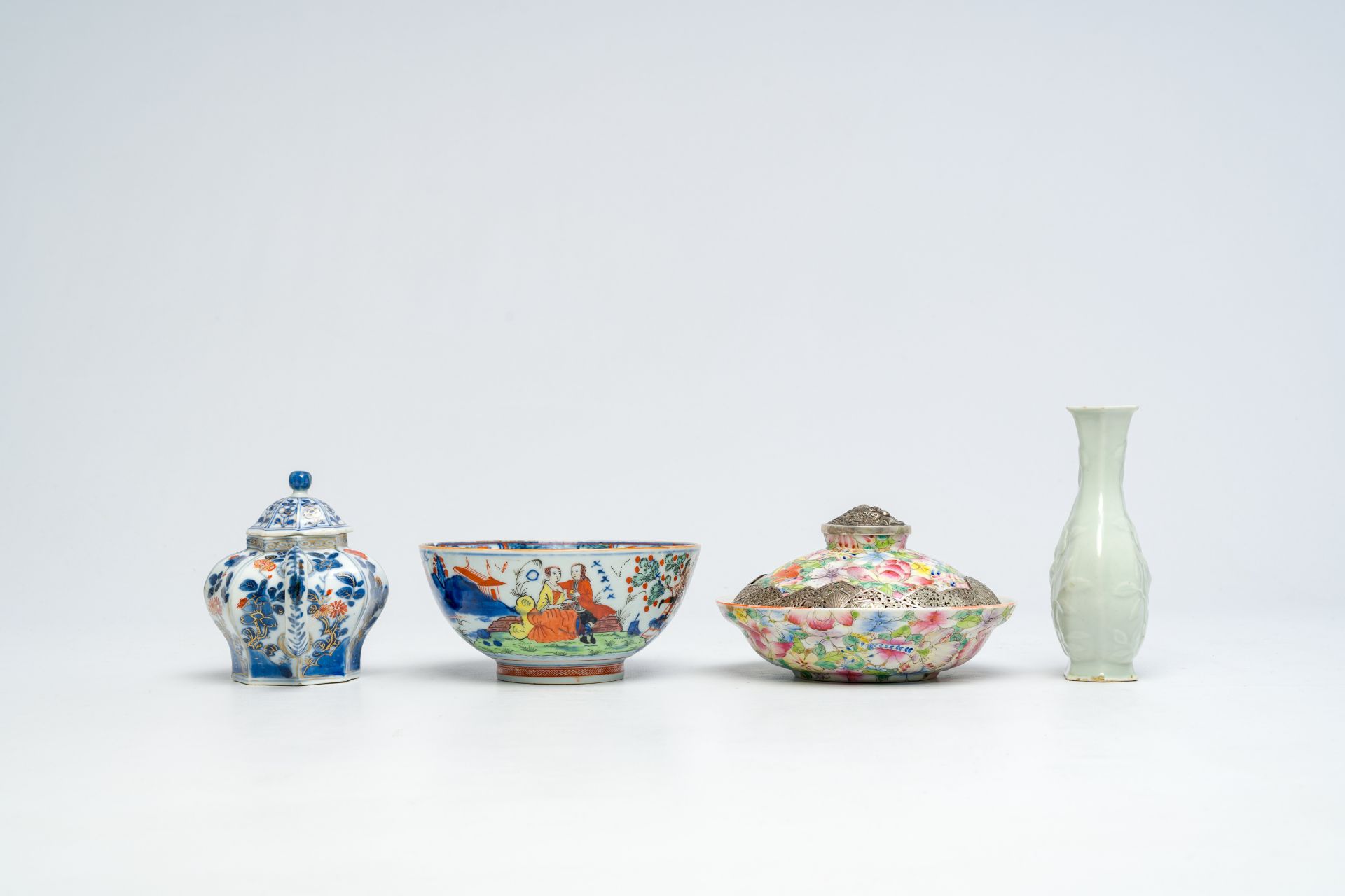 A varied collection of Chinese famille rose, verte, Imari style, iron-red and monochrome porcelain, - Image 9 of 17