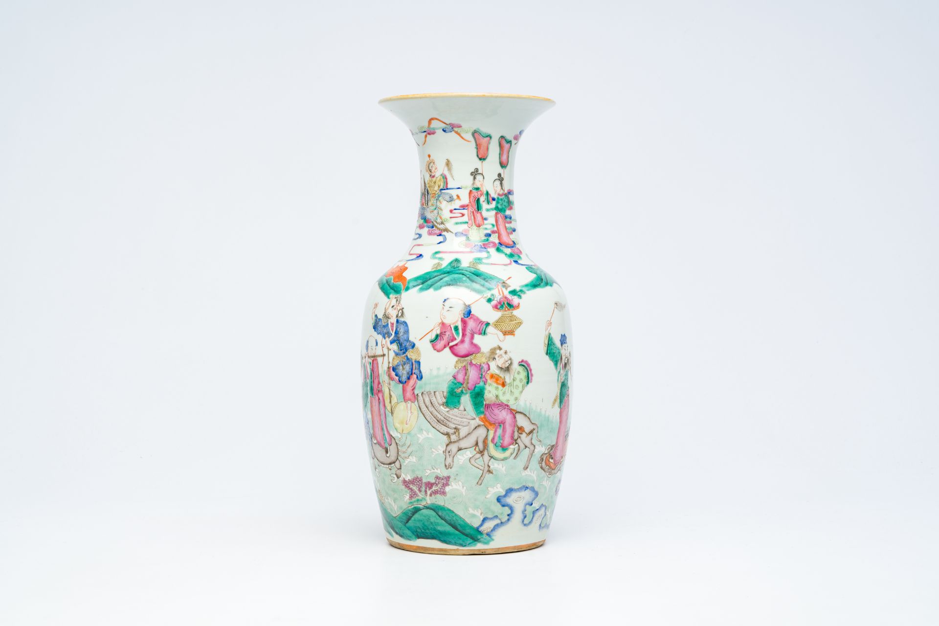 A Chinese famille rose 'Eight Immortals' vase, 19th C. - Image 2 of 12