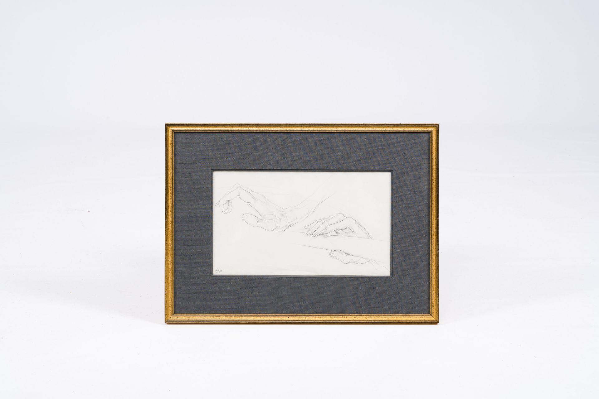 Jules De Bruycker (1870-1945): Hand studies, pencil on paper - Image 2 of 4