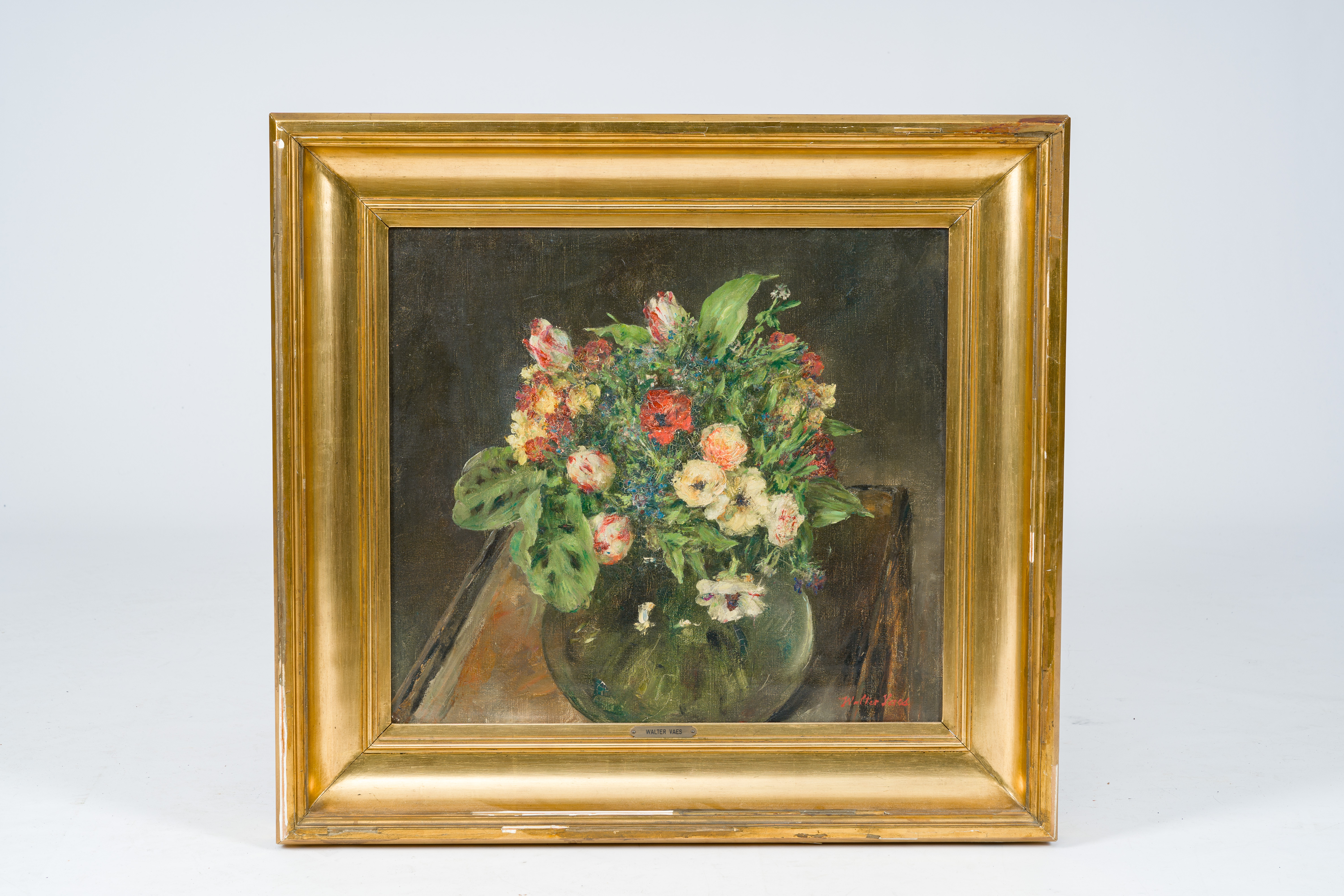 Walter Vaes (1882-1958): Still life of flowers, oil on canvas - Image 2 of 5