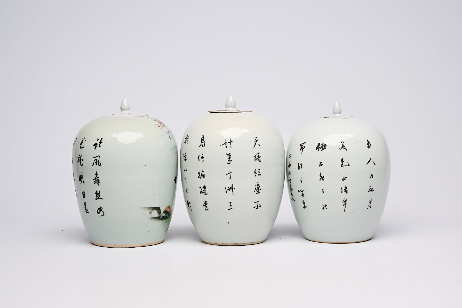 Six Chinese famille rose and qianjiang cai ginger jars with floral and figurative design, 19th/20th - Image 8 of 34