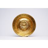 A large brass alms dish, probably Nuremberg, Germany, 16th/17th C.