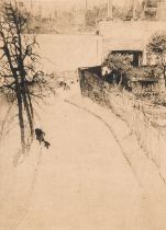 Jules De Bruycker (1870-1945): 'Quai', etching, 'epreuve 1r etat', (1928)