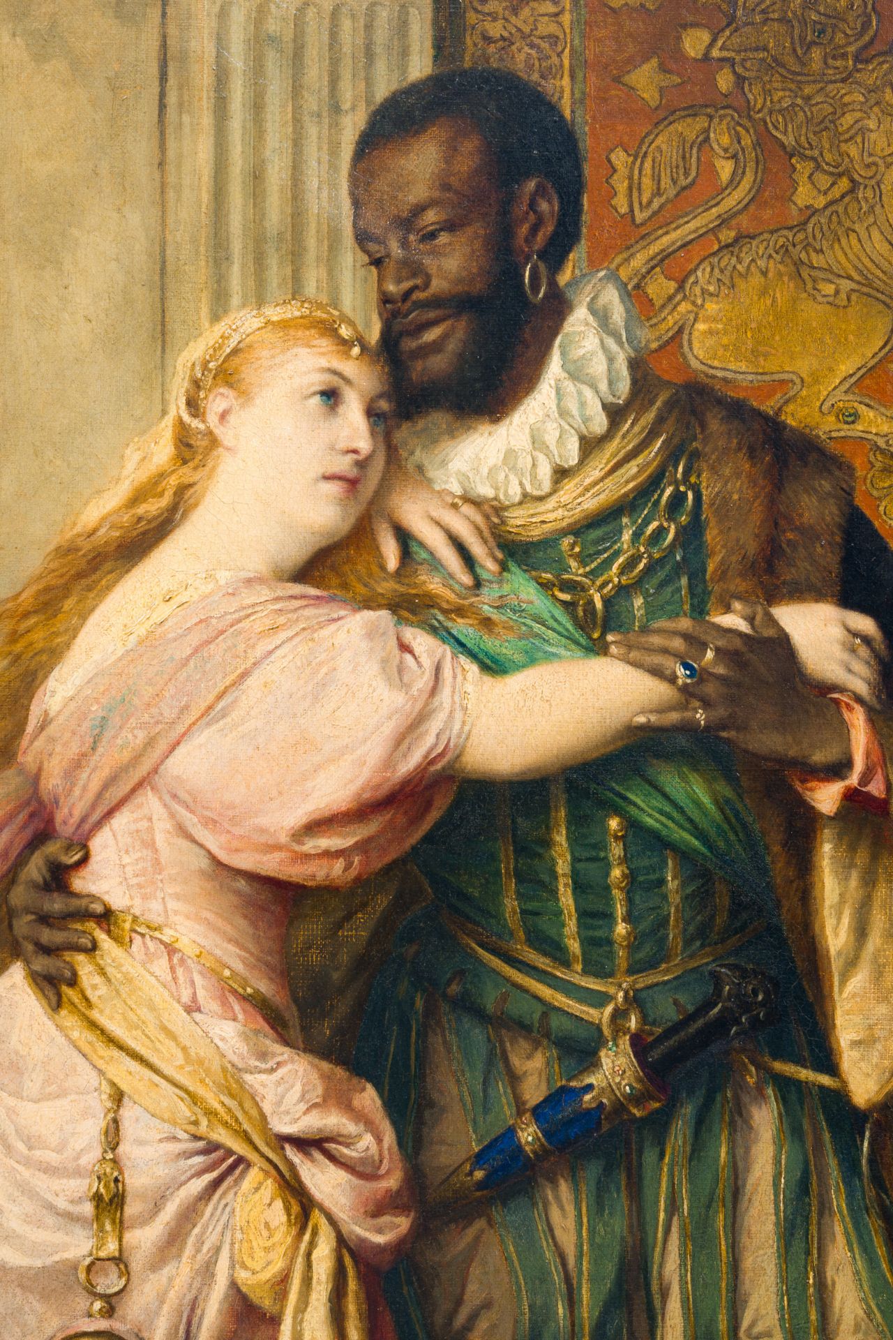Albrecht De Vriendt (1843-1900): Othello and Desdemona, oil on canvas - Image 5 of 15