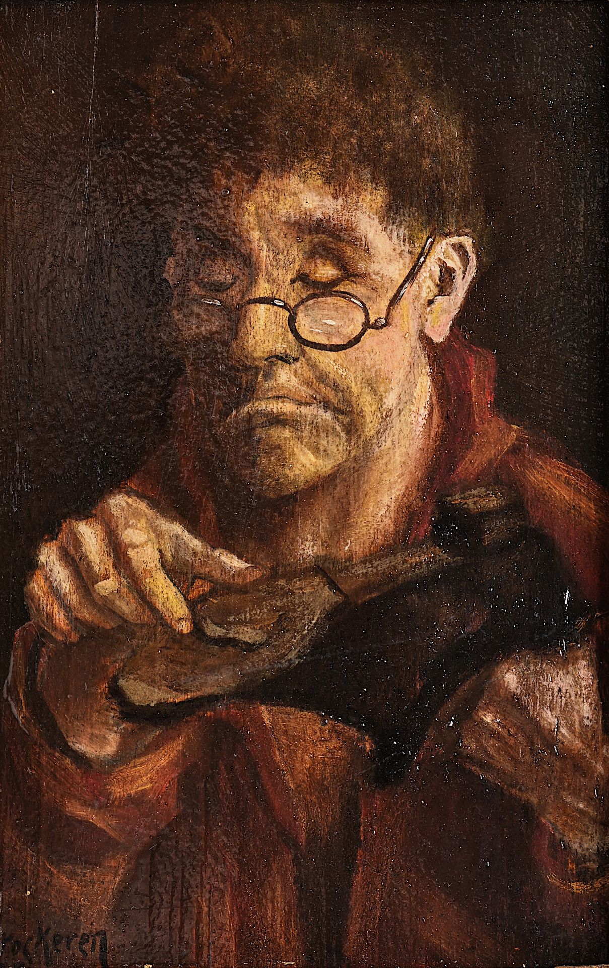 J. Van Stockeren (19th/20th C.): 'Le rapieceur', oil on panel, dated 1903 - Image 6 of 6