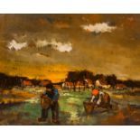 Lea Vanderstraeten (1929): The labor on the land, oil on canvas