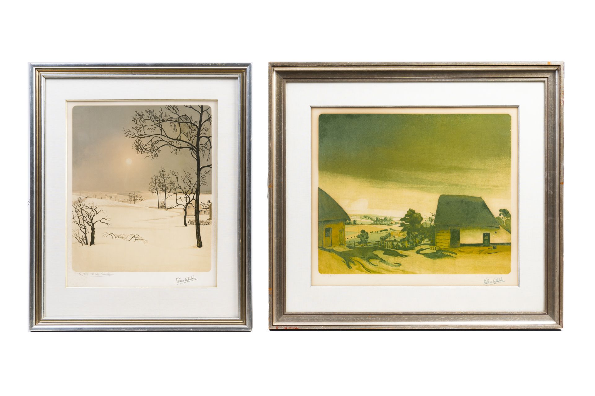 Valerius De Saedeleer (1867-1942) & M.I. De Saedeleer: Four landscapes, lithographs in colours, diff - Image 8 of 13