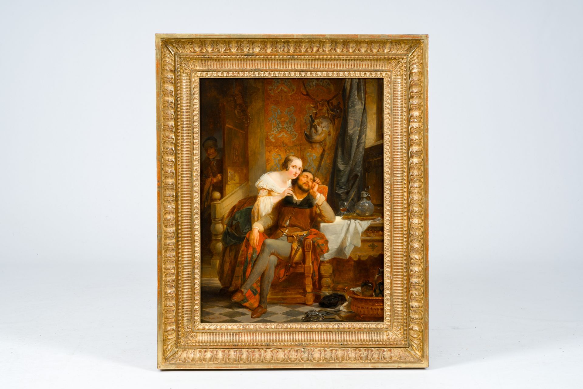 Nicaise De Keyser (1813-1887): The unguarded moment, oil on panel, dated 1842 - Image 2 of 5