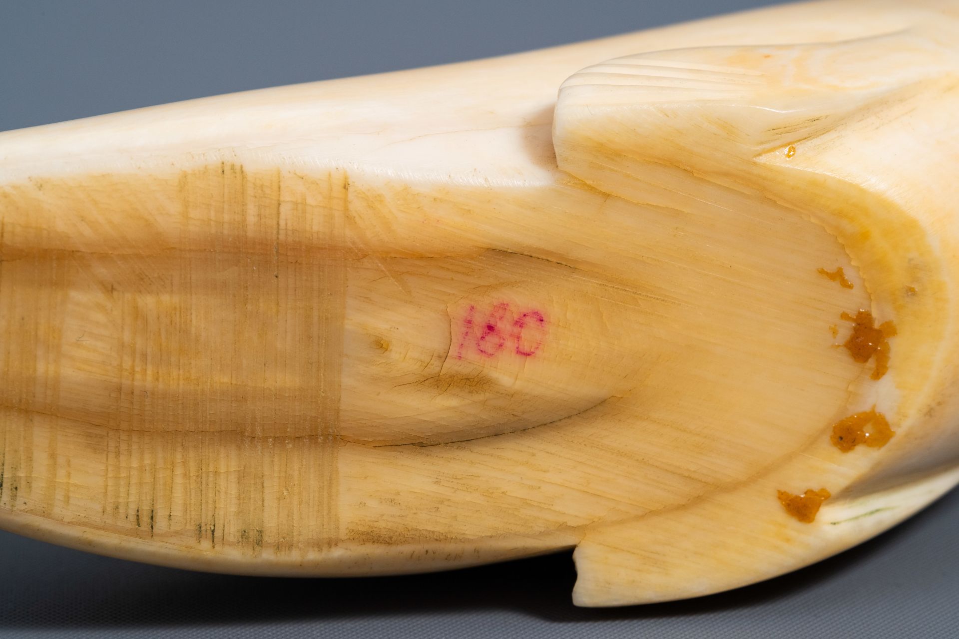An Inuit carved whale ivory figure of a seal, Canada or Alaska, 19th C. - Image 9 of 11