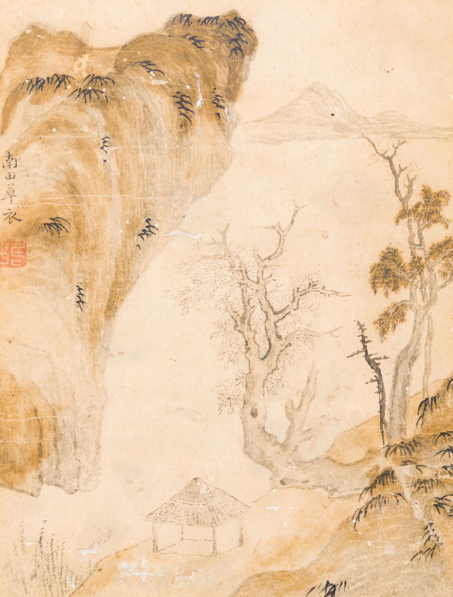 Chinese school: Three landscapes, ink and colours on paper, Qing - Bild 3 aus 5