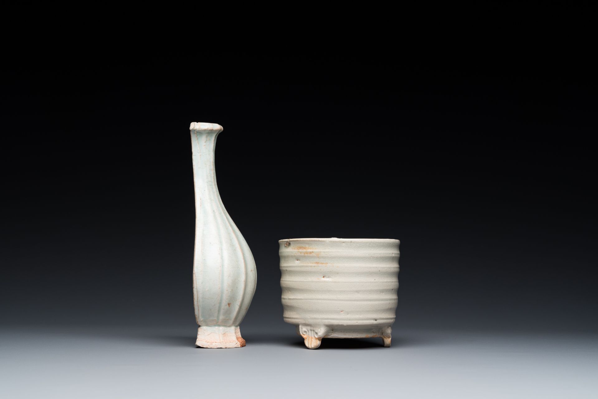 Six Chinese celadon, monochrome and qingbai wares, Han and later - Image 5 of 16