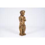 A Flemish carved wood putto, 18th C.