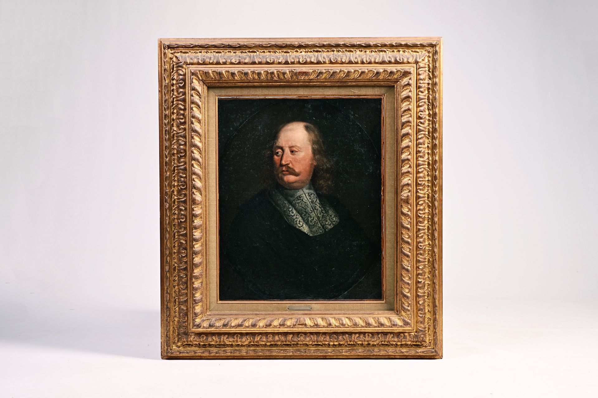 French school, follower of Jacob Jordaens: Portrait of a man (Phillipe de Champaigne?), oil on canva - Image 2 of 6