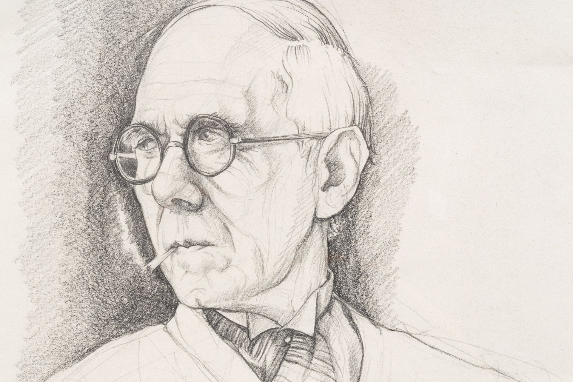 Jules De Bruycker (1870-1945): Self-portrait, pencil on paper - Image 5 of 5