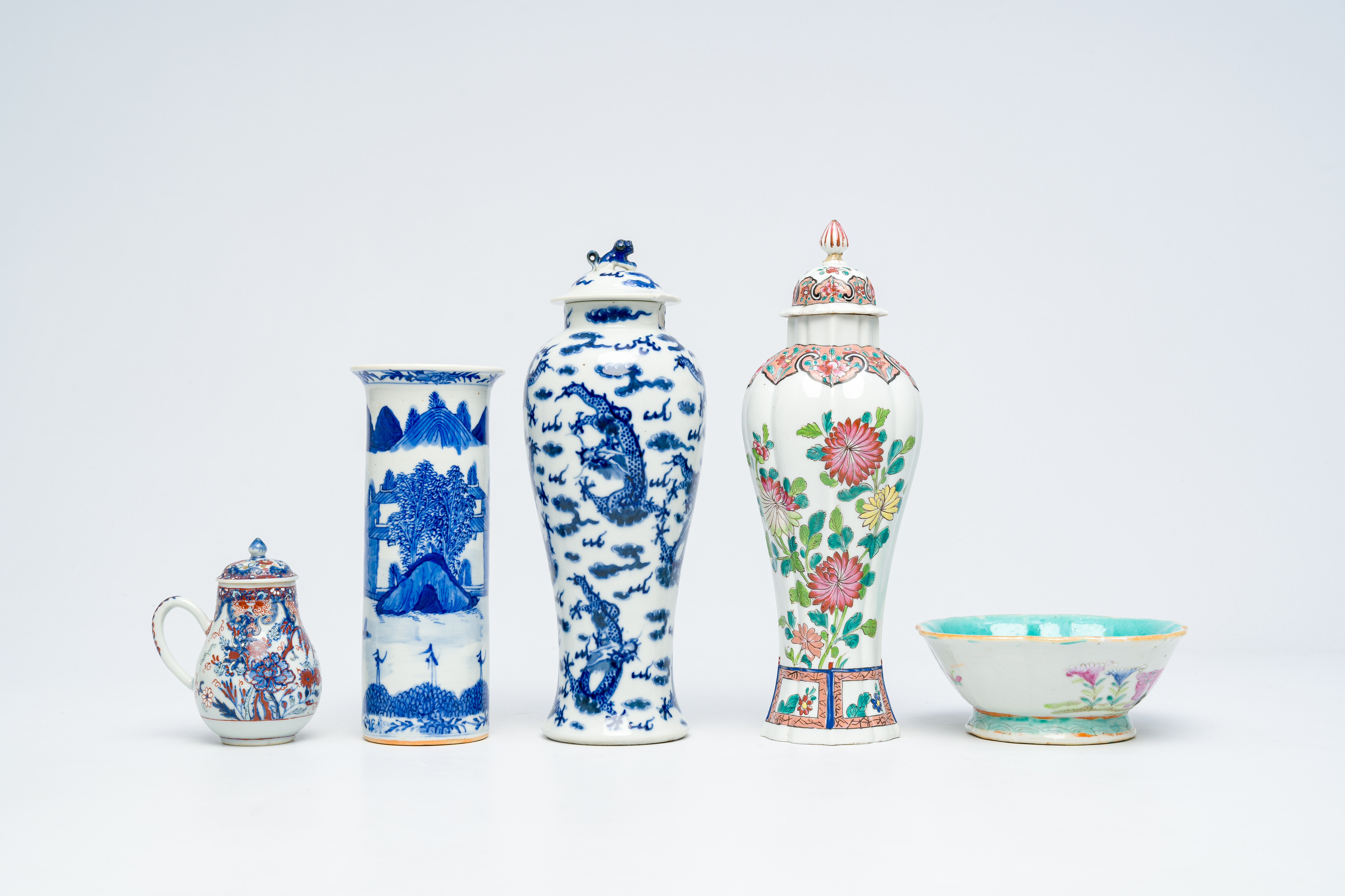 A varied collection of Chinese porcelain, Canton enamel and jade, Qianlong and later - Image 6 of 11