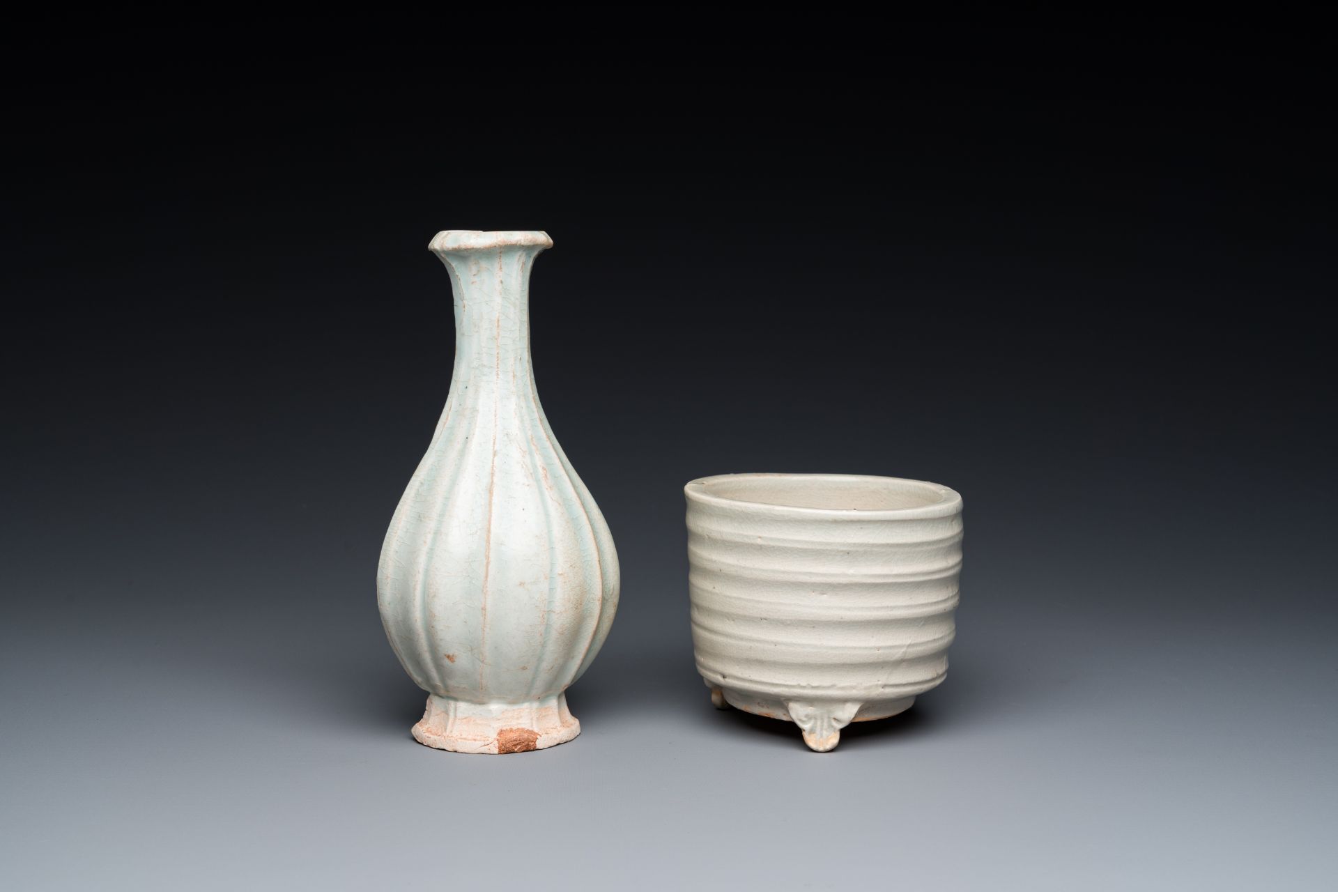Six Chinese celadon, monochrome and qingbai wares, Han and later - Image 2 of 16