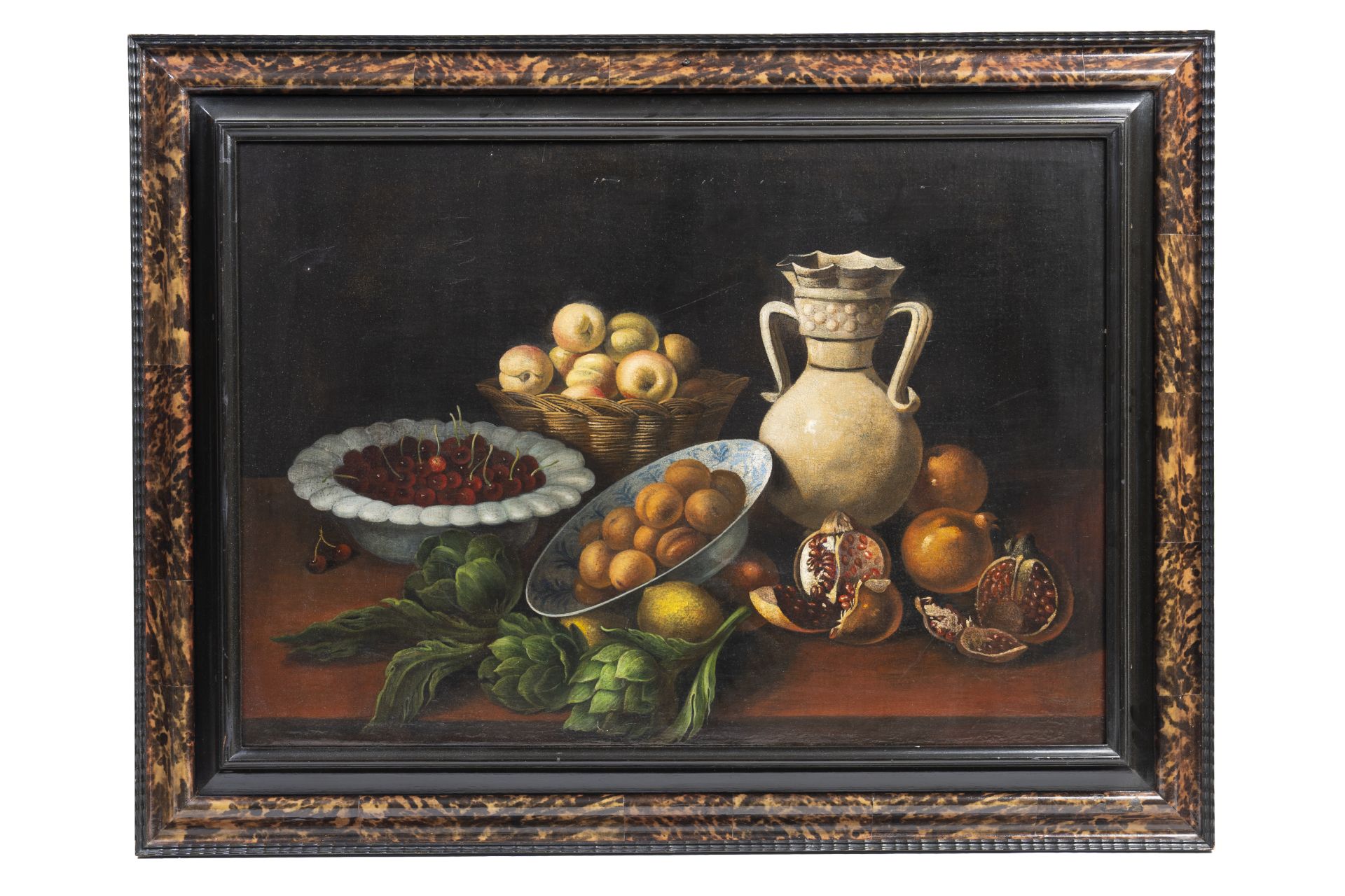 European school, in the manner of the Spanish school of the 17th C.: Still life with fruits and tabl - Bild 2 aus 3