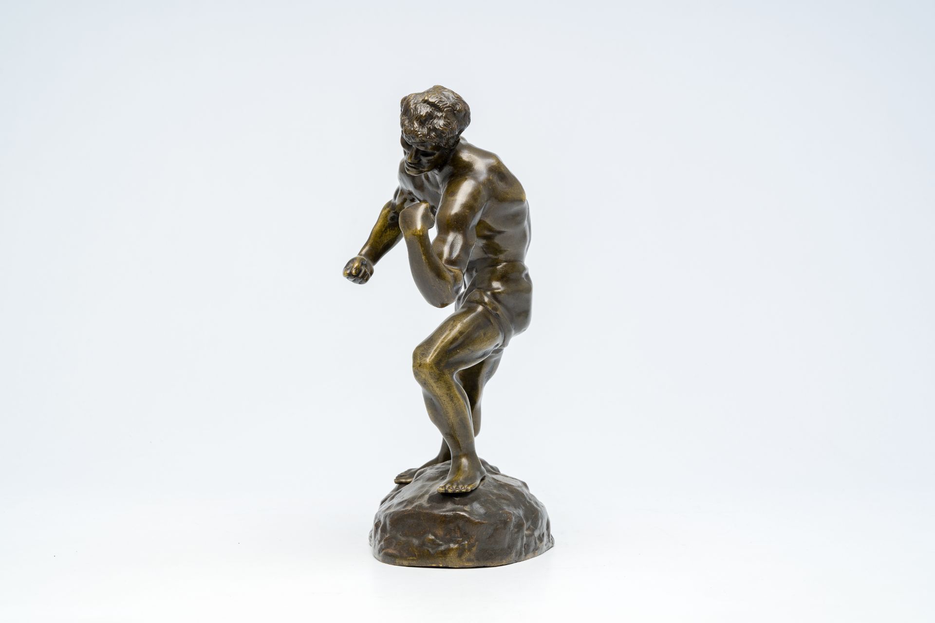 Jef Lambeaux (1852-1908): The boxer, brown patinated bronze - Image 2 of 8