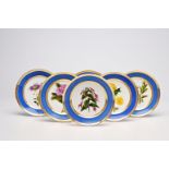 Six French polychrome and gilt Paris porcelain 'flower' plates, three signed 'C. d'A', 19th C.