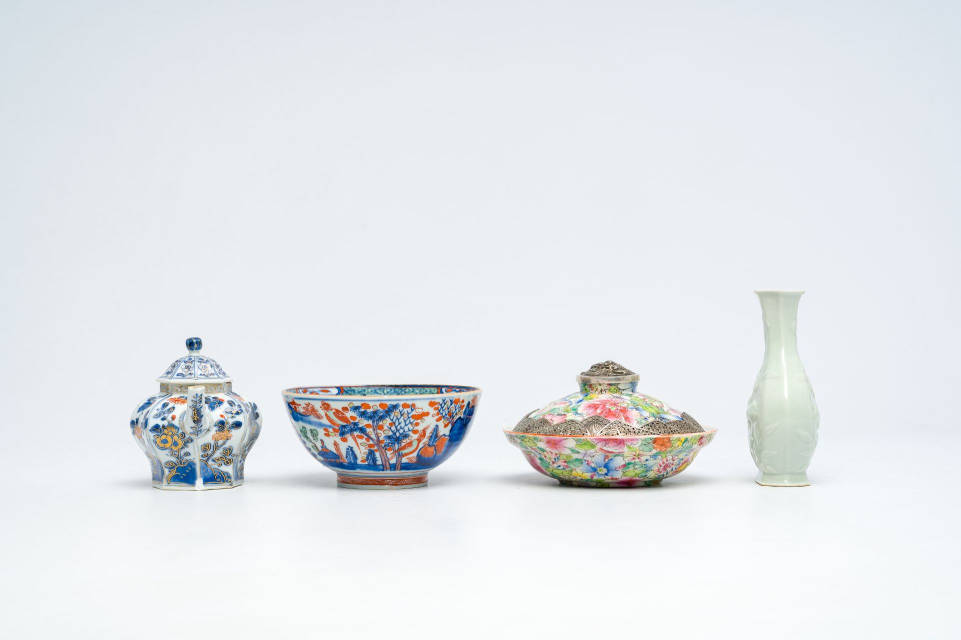 A varied collection of Chinese famille rose, verte, Imari style, iron-red and monochrome porcelain, - Image 7 of 17