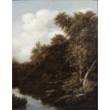 Jan Vermeer van Haarlem (1628-1691): Forest landscape with a stream, oil on panel