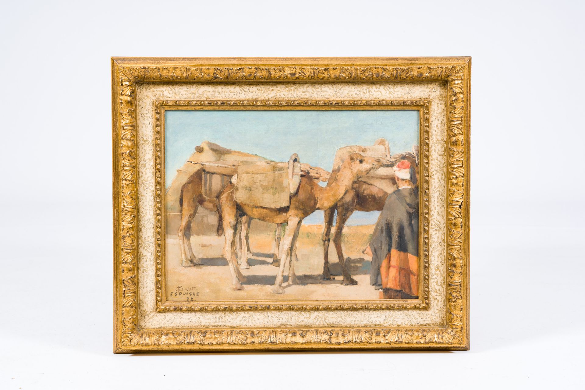 Frantz Charlet (1862-1928): The camel herders, oil on canvas, dated (18)82 - Image 2 of 5