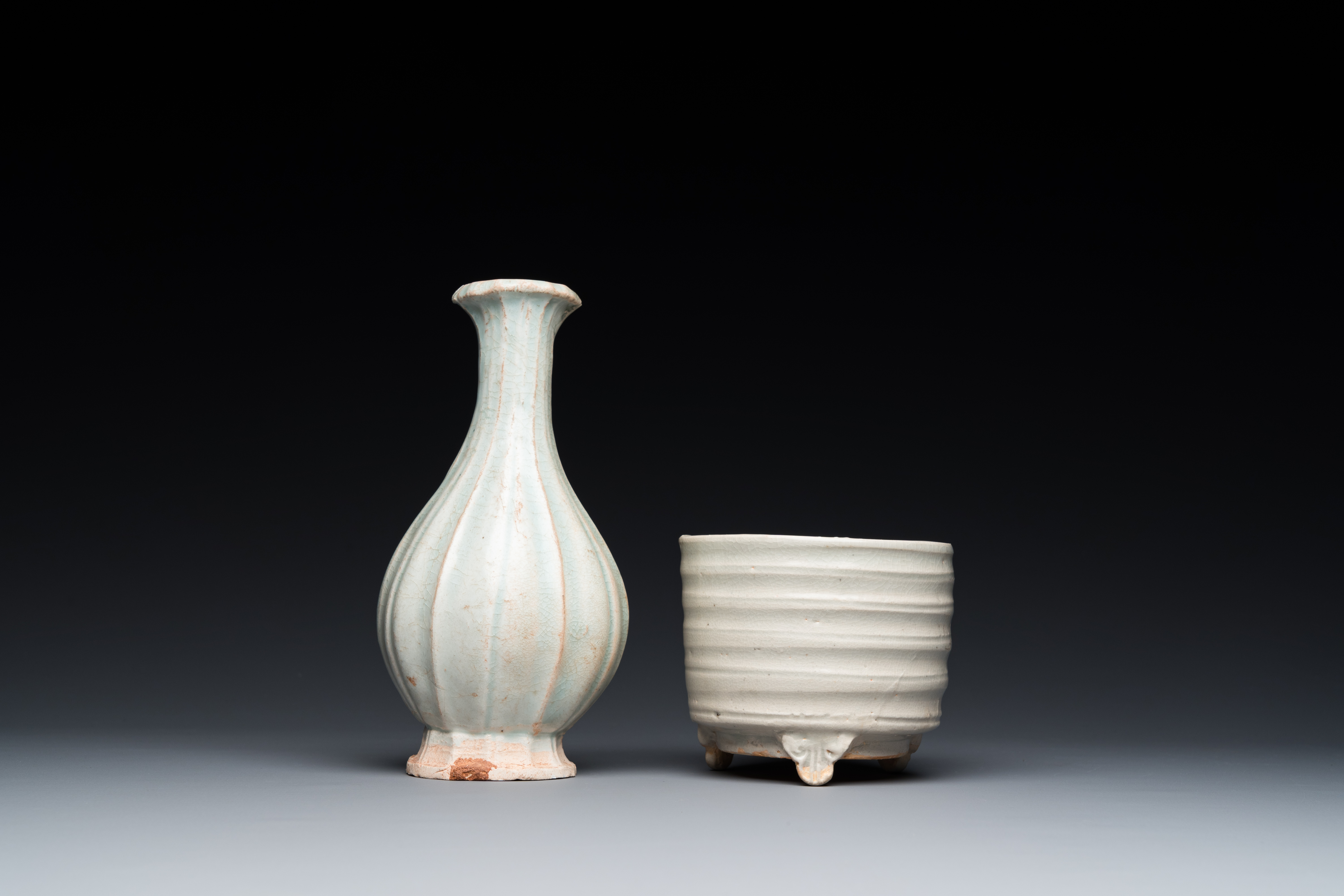 Six Chinese celadon, monochrome and qingbai wares, Han and later - Image 3 of 16