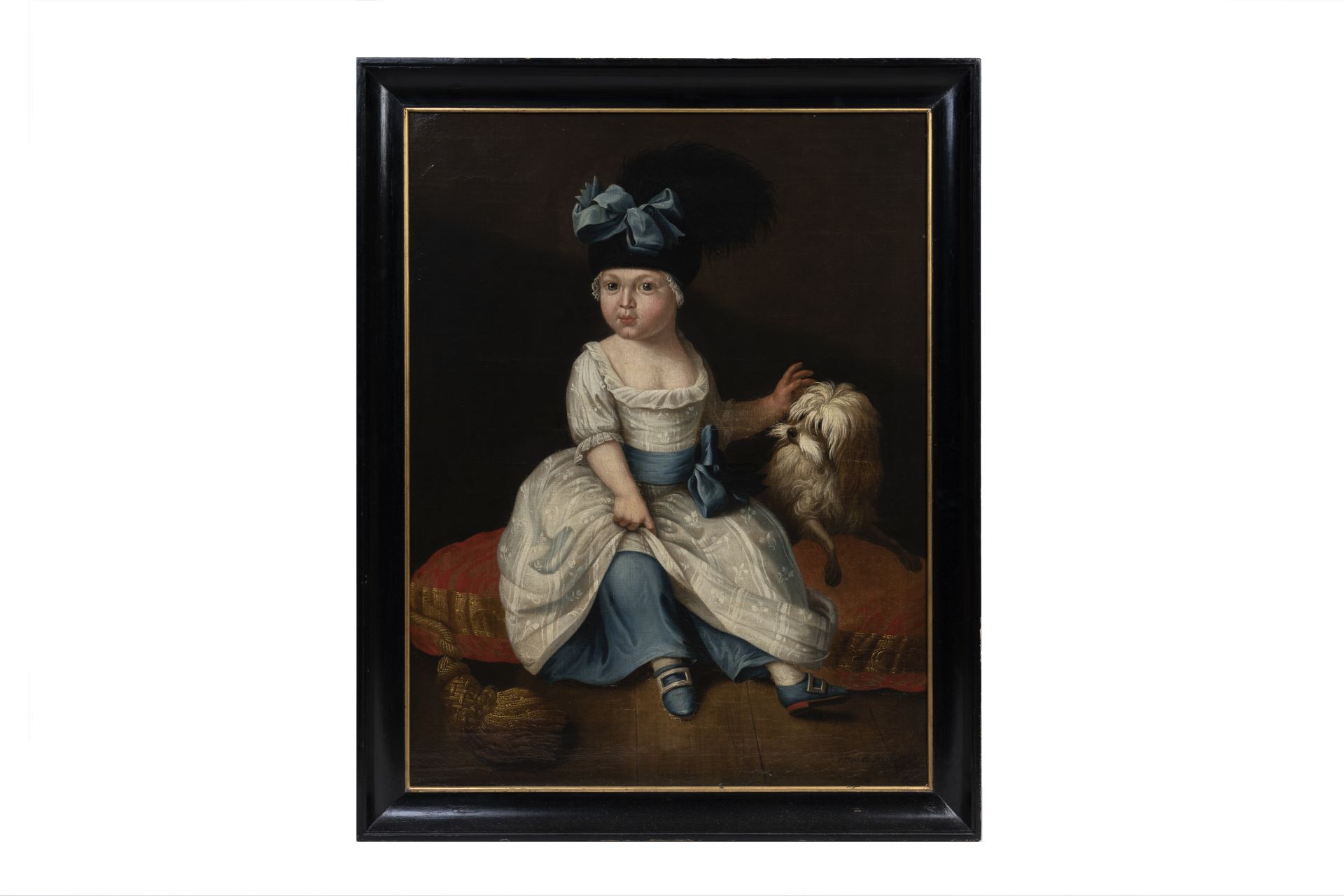 Johann Herman Faber (1734-1800, in the manner of): A child with a dog, oil on canvas, dated 1795, 18 - Image 2 of 5