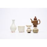 Six Chinese celadon, monochrome and qingbai wares, Han and later