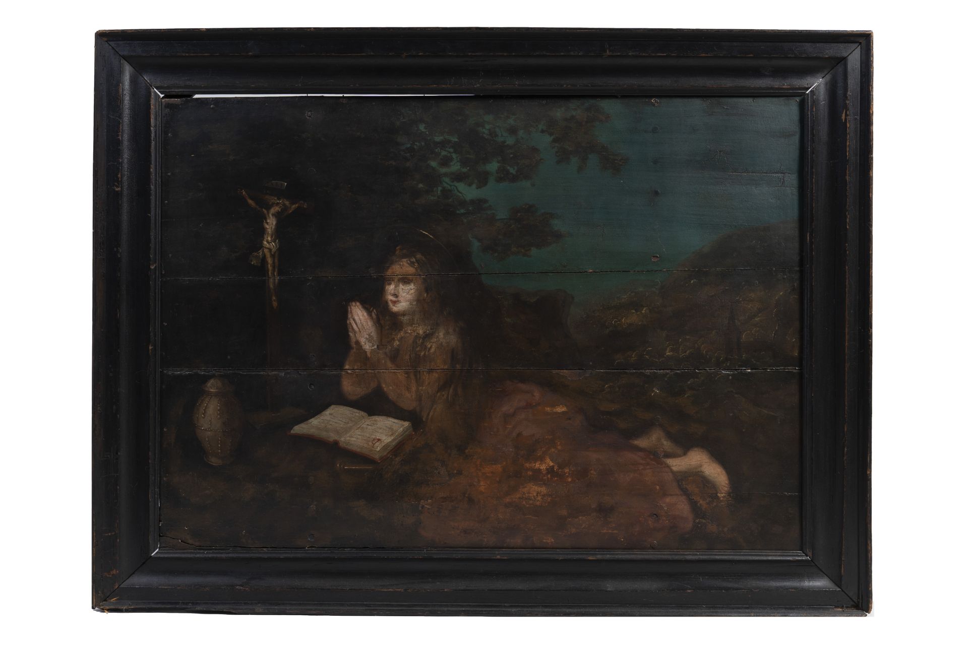 European school: The penitent Magdalene, oil on panel, 18th C. - Bild 2 aus 4