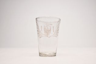 An etched or engraved glass with monogram NOI, end 18th C.