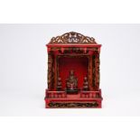A Chinese or Vietnamese gilt-lacquered wooden Buddhist altar, 19th/20th C.