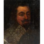 English school: Portrait of a nobleman, oil on panel, 17th C. and later