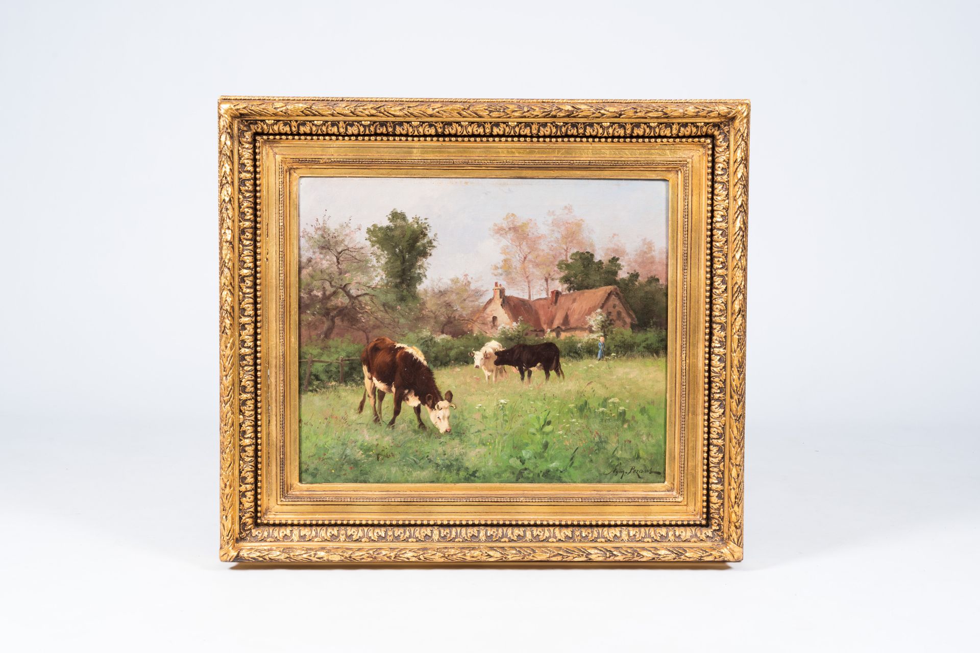 Aymar Alexandre Pezant (1846-1916): Cows in a meadow, oil on canvas - Bild 2 aus 5