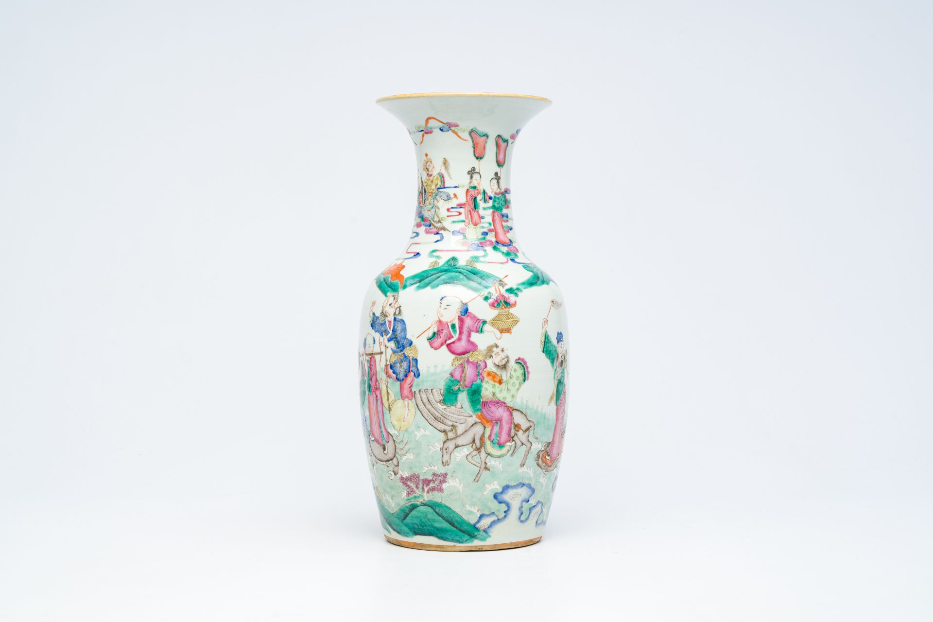 A Chinese famille rose 'Eight Immortals' vase, 19th C.