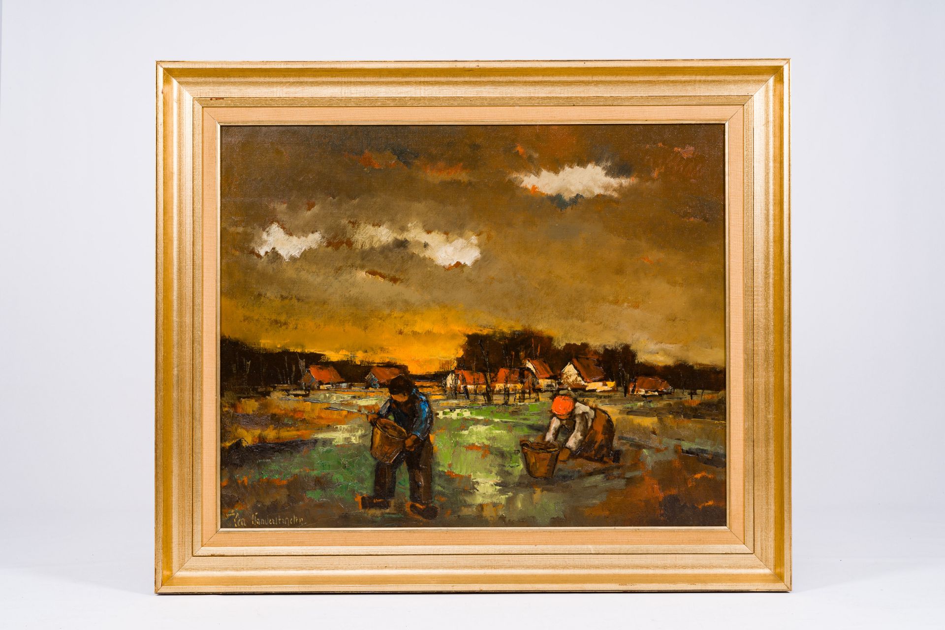 Lea Vanderstraeten (1929): The labor on the land, oil on canvas - Image 2 of 5